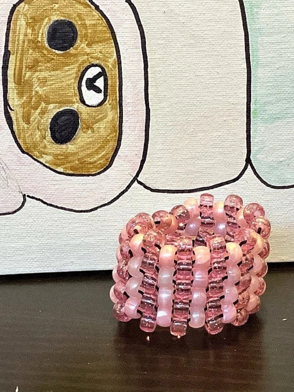 Pink Beaded Stretch Bracelet